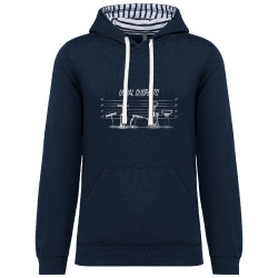Sweat capuche à motifs unisexe bleu marine et marinière Usual Tire-Bouchons (Gondrax,Alcool,Films/Séries,Détournements)