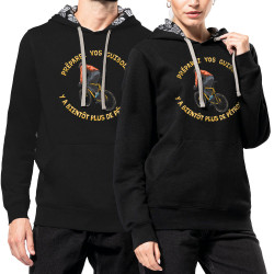 Sweat capuche à motifs unisexe noir et têtes de mort mexicaines Préparez vos guiboles (Gondrax,Slogans Débiles,Ecologie,Vélo)