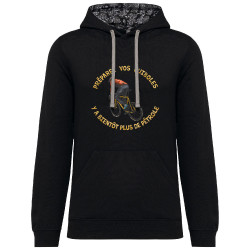 Sweat capuche à motifs unisexe noir et têtes de mort mexicaines Préparez vos guiboles (Gondrax,Slogans Débiles,Ecologie,Vélo)