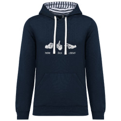 Sweat capuche à motifs unisexe bleu marine et marinière Shifuckmi (Gondrax,Humour,Slogans Débiles)