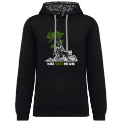 Sweat capuche à motifs unisexe noir et têtes de mort mexicaines Make Forest Not War (Gondrax,Ecologie,Slogans engagés)