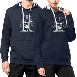 Sweat capuche à motifs unisexe bleu marine et marinière Je suis ta mère (Humour,Films/Séries,Fête des mères,Détournements,Papa M