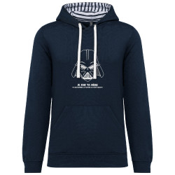 Sweat capuche à motifs unisexe bleu marine et marinière Je suis ta mère (Humour,Films/Séries,Fête des mères,Détournements,Papa M
