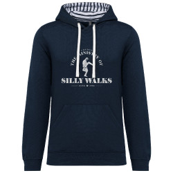 Sweat capuche à motifs unisexe bleu marine et marinière Silly Walks (Alex Kidd,Films/Séries)