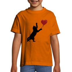 T-shirt enfant orange Banksy Cat (Le Duc,Animaux,Musée,Chats)