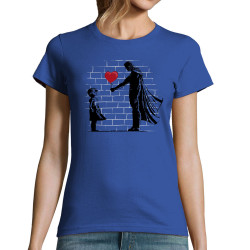T-shirt femme bleu royal Banksy Superman (Le Duc,Musée,Films/Séries)