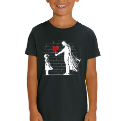 T-shirt enfant coton bio noir Banksy Superman (Le Duc,Musée,Films/Séries)