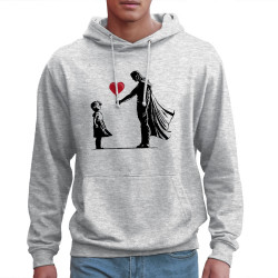 Sweat homme à capuche gris chiné clair Banksy Superman (Le Duc,Musée,Films/Séries)