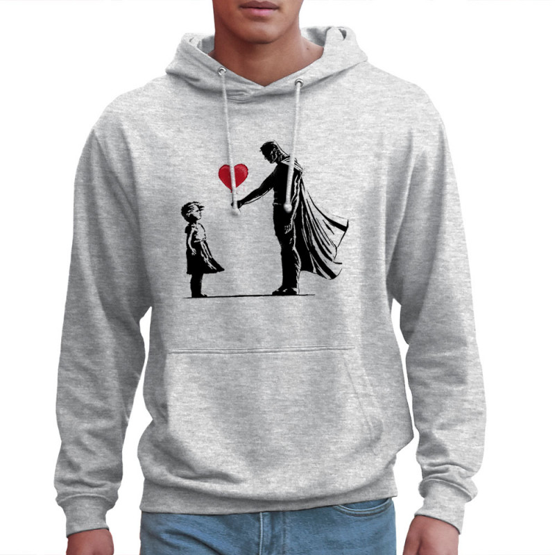 Sweat homme à capuche gris chiné clair Banksy Superman (Le Duc,Musée,Films/Séries)