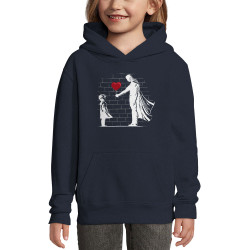 Sweat enfant à capuche bleu marine Banksy Superman (Le Duc,Musée,Films/Séries)