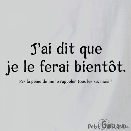 Je le ferai bientôt